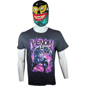 Marvel Large Y2K Grunge Venom Graphic T-Shirt Black Short Sleeve Streetwear